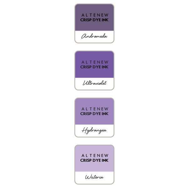 Image of Altenew Mini Cube Dye Based Ink Pad Set Enchanted Garden Purple | Set of 4