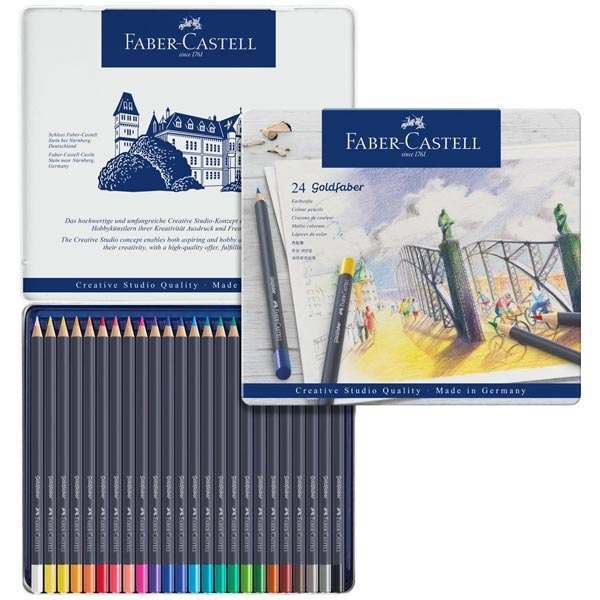 Image of Faber Castell Goldfaber Colour Pencil Set | Tin Of 24