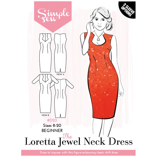 Image of Simple Sew Loretta Jewel Neck Dress Sewing Pattern
