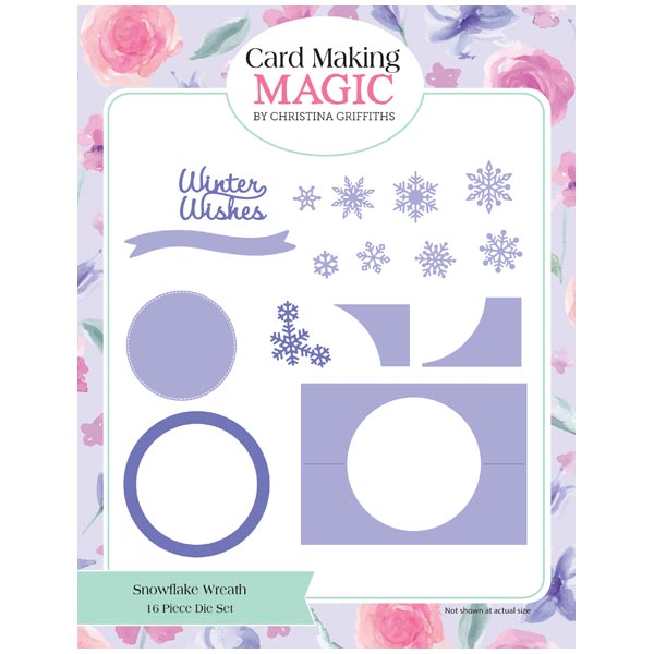 Image of Card Making Magic 5in x 7in Card Die Set Snowflake Wreath Set of 16 | Simply Snowflakes Collection