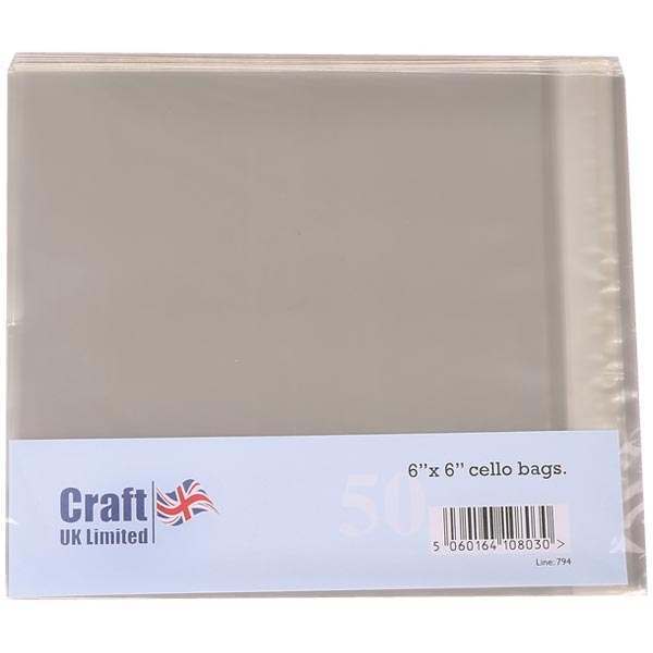 Image of Craft UK 6in x 6in Cello Card Bags | Pack of 50