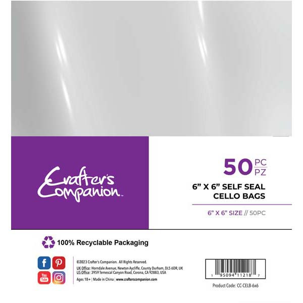 Image of Crafter's Companion 6in x 6in Cello Bags | Pack of 50