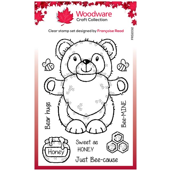 Image of Woodware 6in x 4in Clear Stamp Set Honey Bear Gnome by Francoise Read | Set of 9