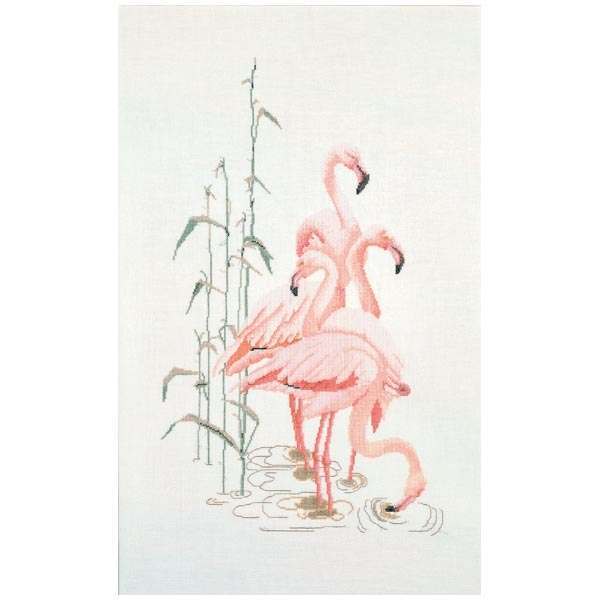 Thea Gouverneur Cross Stitch Kit Flamingos
