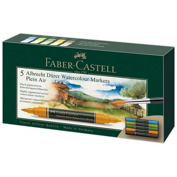 Image of Faber Castell Albrecht Dürer Watercolour Markers Plein Air | Set of 5