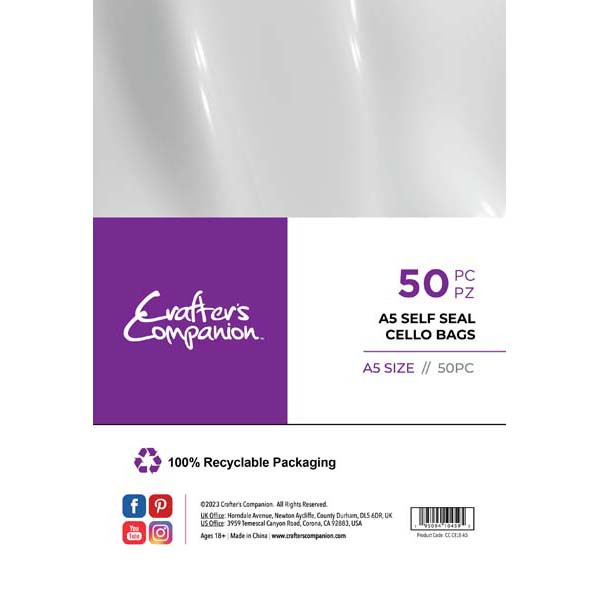 Image of Crafter's Companion A5 Cello Bags | Pack of 50