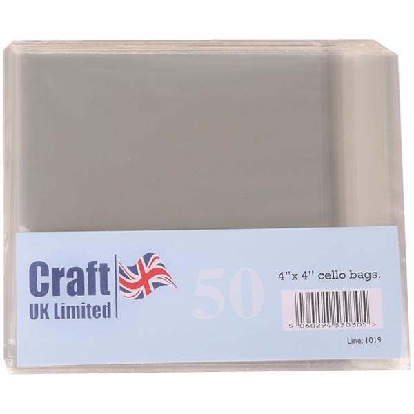 Image of Craft UK 4in x 4in Cello Card Bags | Pack of 50