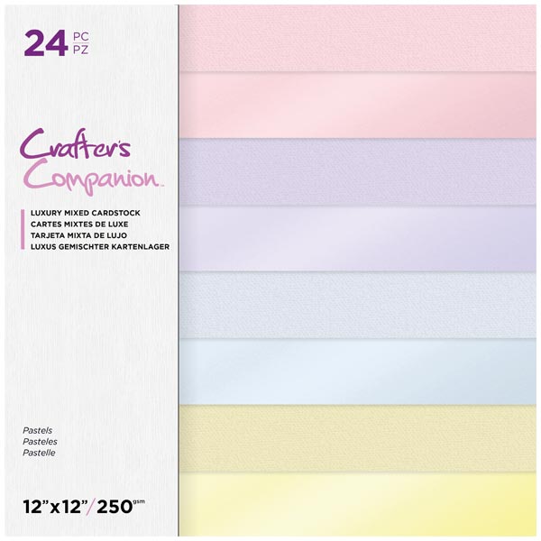 Crafter's Companion Cartoncini Carta Papercraft Texture 20.5 x 20.5 cm Pastelli-Pastels 8' x 8' 