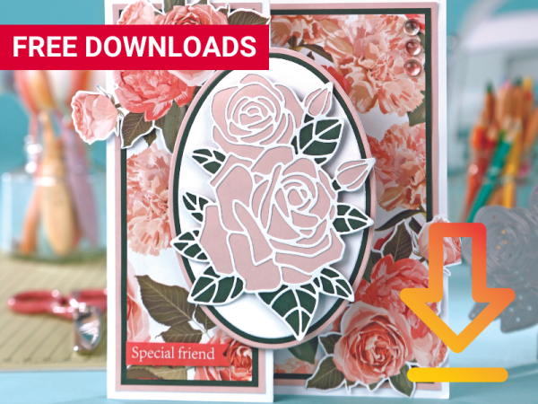 Free Rose Design Digital Papers, Toppers and Sentiments!