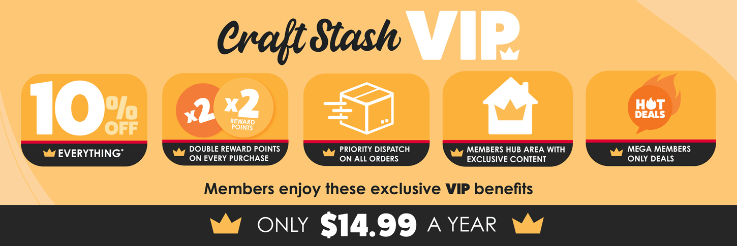 CraftStash VIP Benefits Only $14.99 A Year