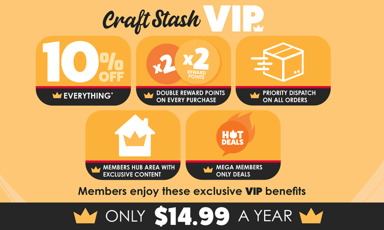 CraftStash VIP Benefits Only $14.99 A Year