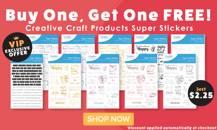 Buy One, Get One Free on Creative Craft Products Super Stickers